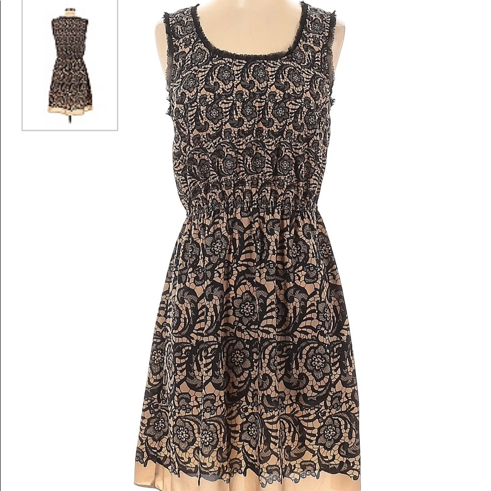 Rodarte For Target Black And Tan Lace Edge